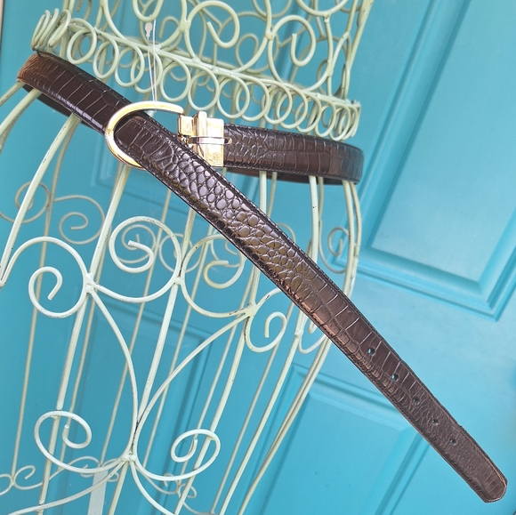 Ralph Lauren Genuine Leather Reversible Belt Alligator / Smooth Embossed Leather - Picture 14 of 17